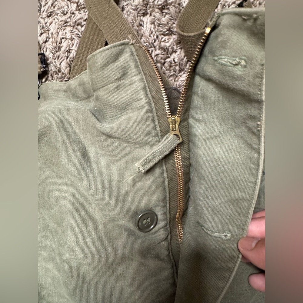Vintage WW2 us navy overalls-1940s USN Talon zipper 46x19 M missing button #0932 - Picture 9 of 11